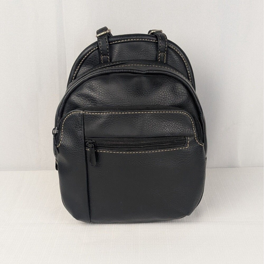 MultiSac Handbag Black Faux Leather Mini Backpack